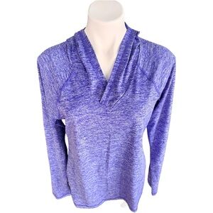 Ideology Women's Heathered Purple Dri Fit Athletic Work Out Hoodie Sz L